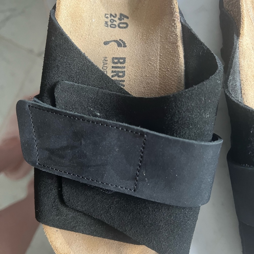 Birkenstock Kyoto black suede sandals size 40 worn once
